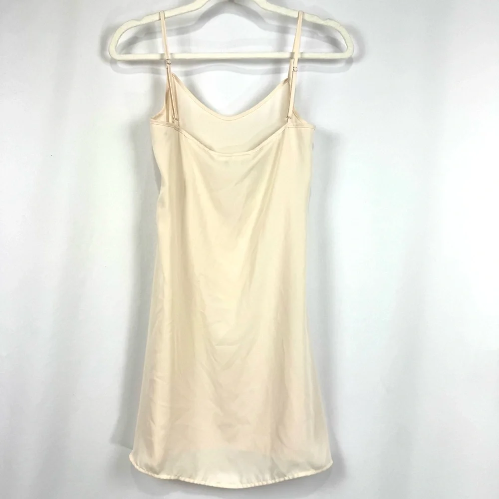 Saloni Women’s Sz 0 Nude Tan Intimate Night Mini Chemise Slip Dress Sleepwear